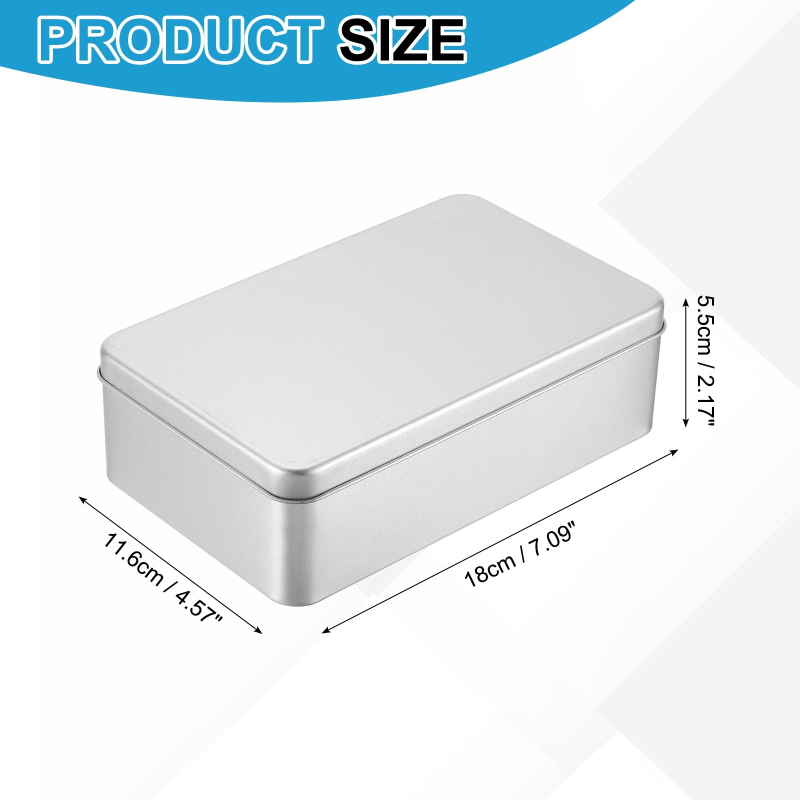 7.1 x 4.6 x 2.2 Inch Rectangular Storage Tins Box with Lid