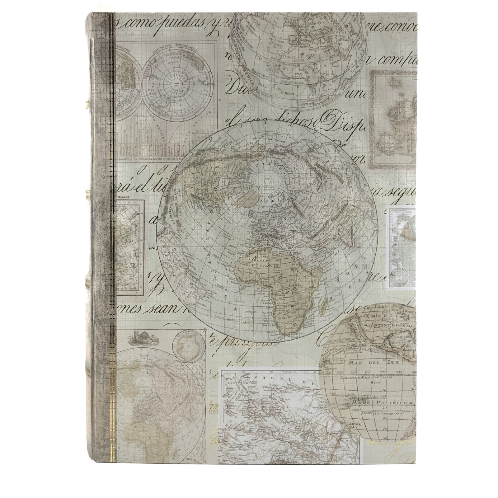 Punch Studio Beige Atlas World Map Memory Gift Book Box 20778