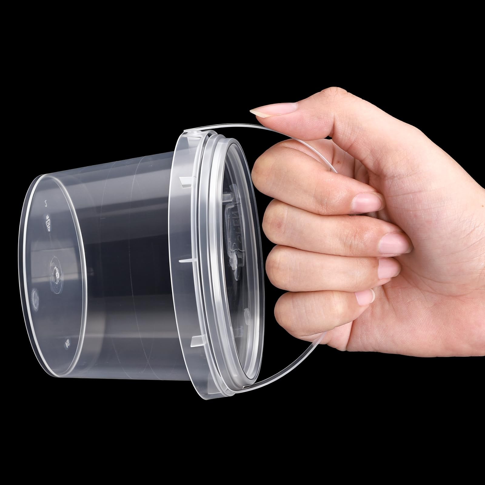 60 PCS Mini Plastic Buckets with Lids and Handles, 10 oz Containers Small Cle…