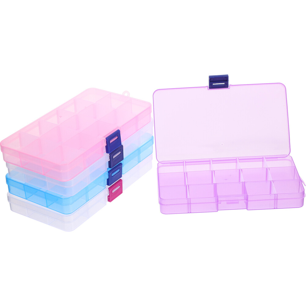 5Pcs Container with Compartments Storage Box Lightweight Cover Dropshipping