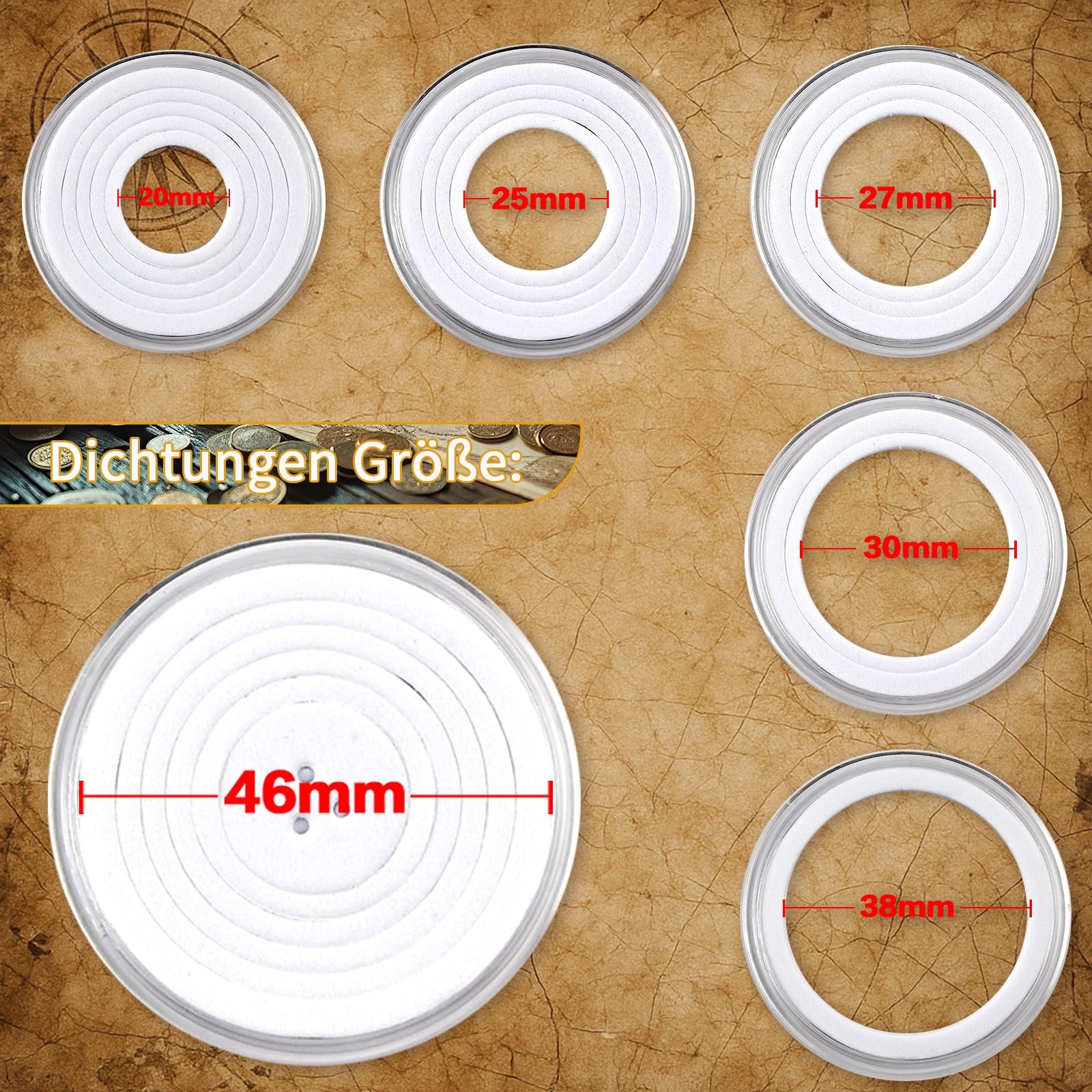 84pcs 46mm Coin Capsules, with Foam Seal and Plastic Storage Organizer …
