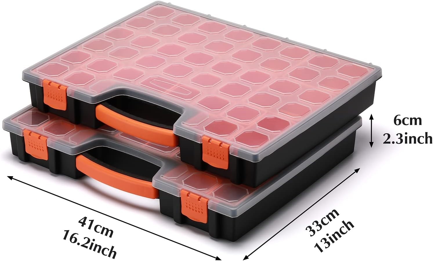 Multi-Purpose Red Tool Organizer Box Set – 44 Compartments for Crafts & Hobbies