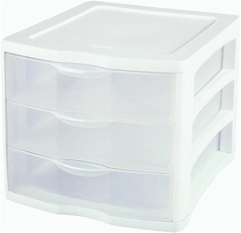 3-Drawer Clear Organizer 6&Prime;x4&Prime;x3&Prime; Storage Unit Box Cabinet Crafts Paper Triple