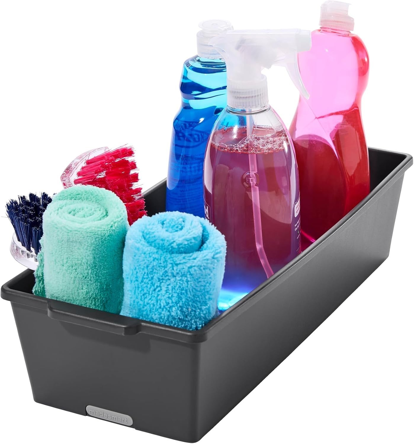 Plastic Multipurpose Storage Organizer Deep Bin W/ Handles Portable Under Sink &
