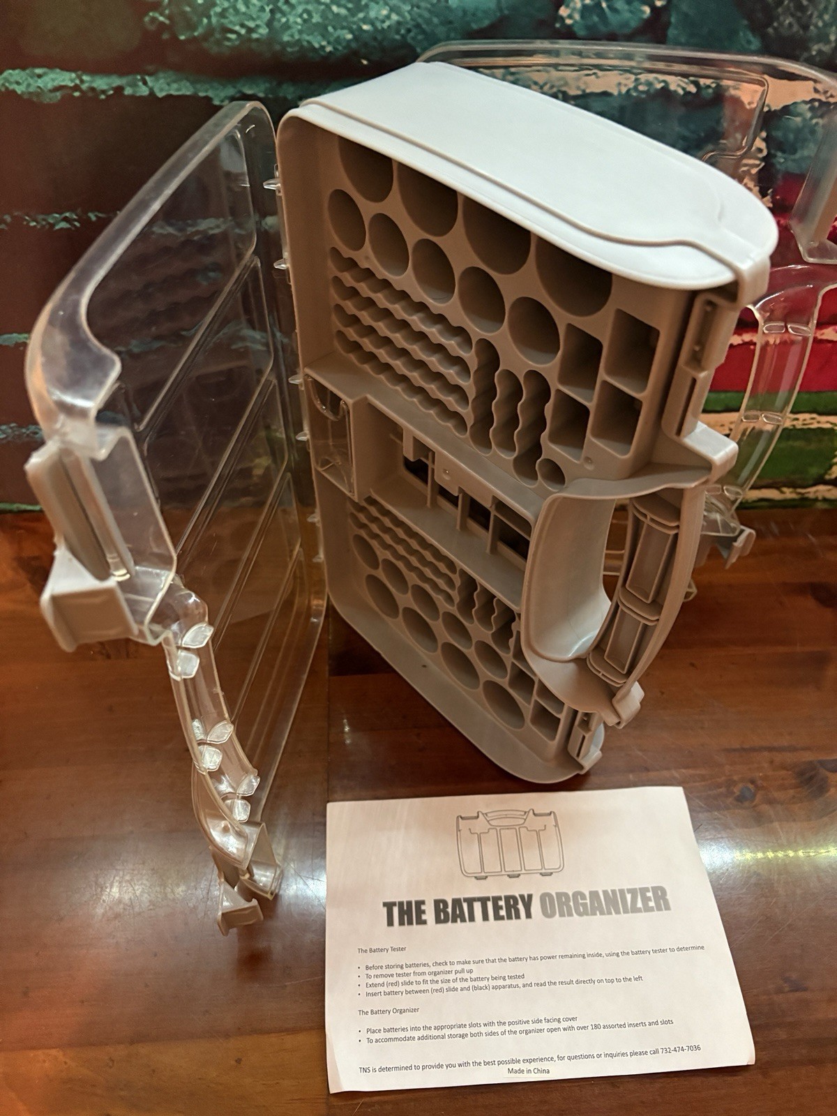 The Battery Organizer Storage Case (180) NO Tester, Clear Case, & Battery Holder