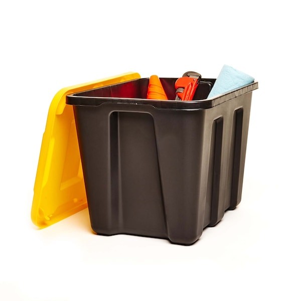 Durabilt 6921Grbkyl.08 Stackable Storage Tote W/ Lid, 18 Gal, 22-1/2 In L X