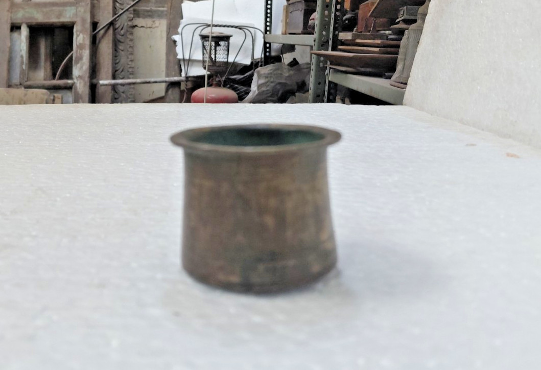 Antique Old Handmade Bronze/ Brass Temple Hindu Holy Water Pot Panchpatra