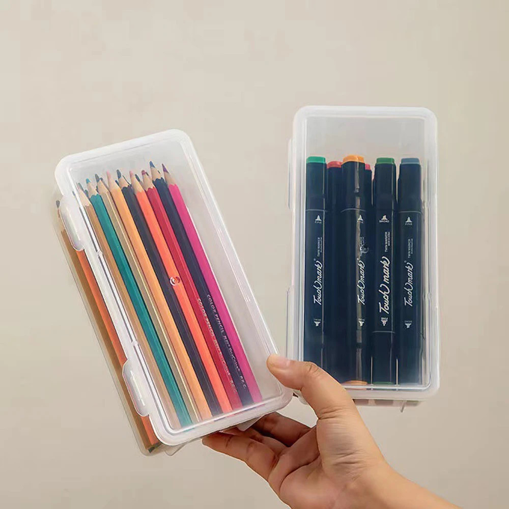 1pc Translucent PencCase Large Capacity Lightweight Convenient for School Suppli
