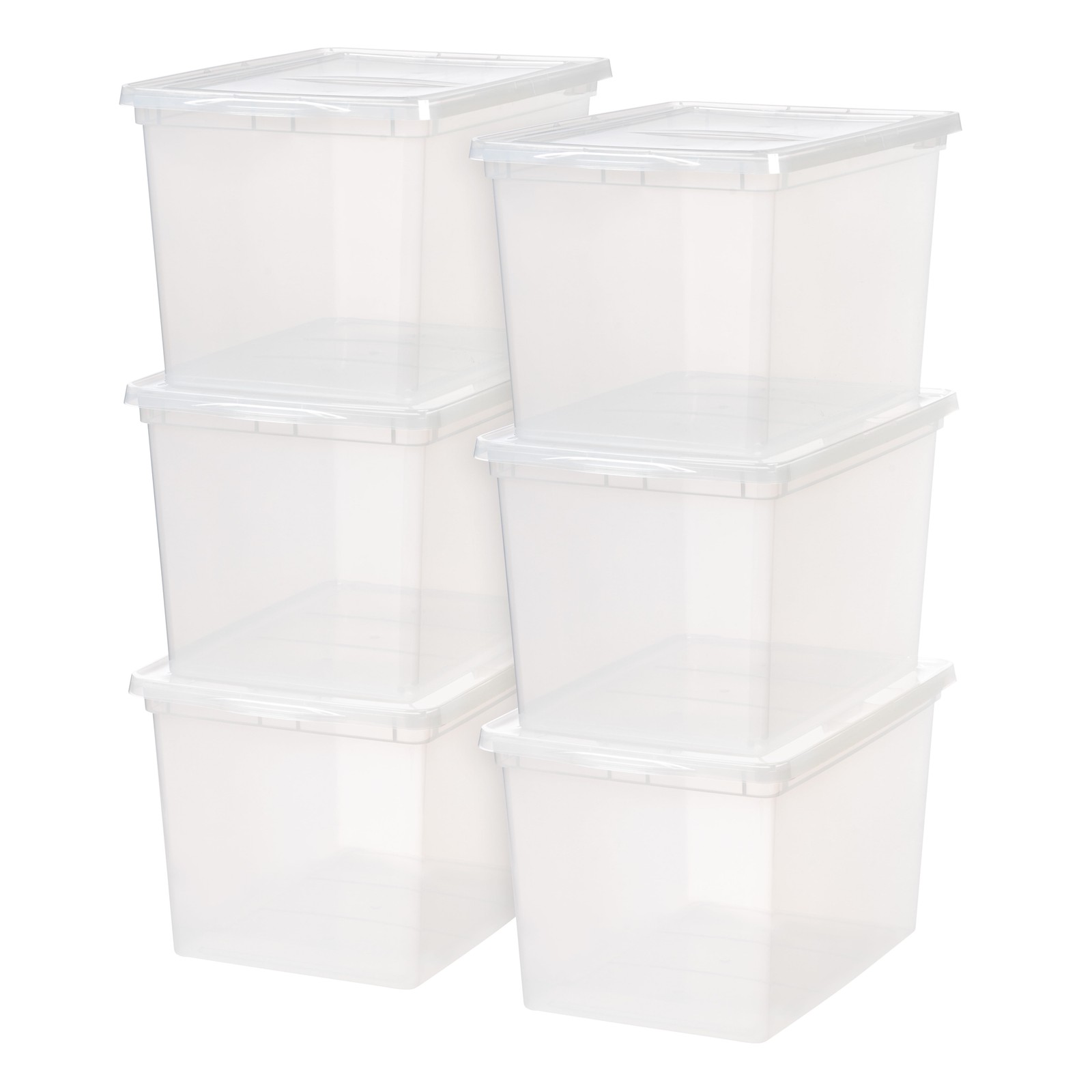 5 Qt. (1.25 gal.) Small Stackable Plastic Closet Storage Box, Clear, Set of 20