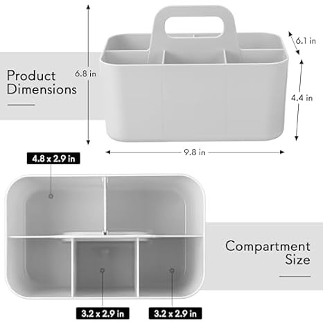 Tiawudi Stackable Multipurpose Caddy Organizer with Handle for Office Supplies