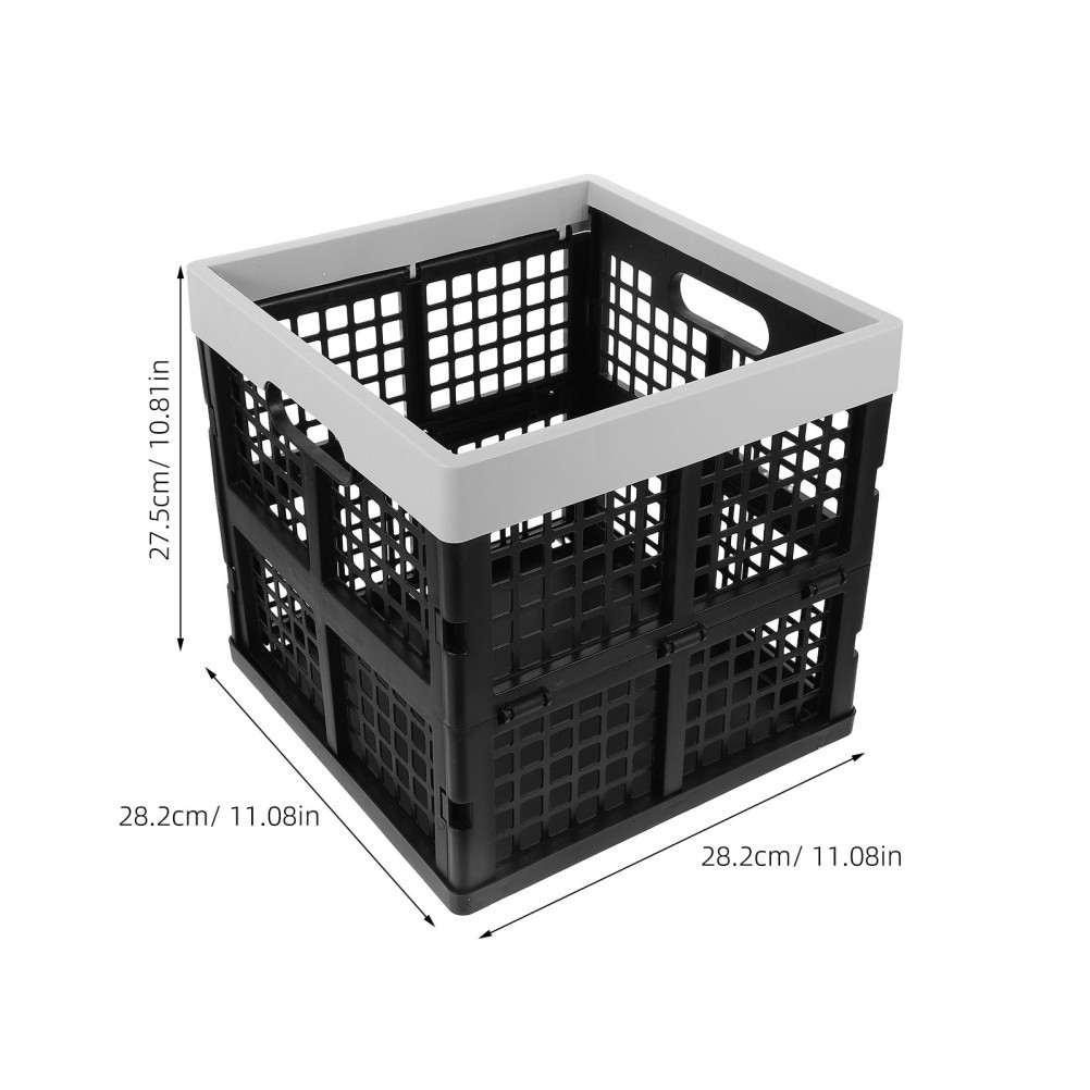 Stackable Foldable Plastic Utility Storage Bin for Auto Camping and Car Trunk