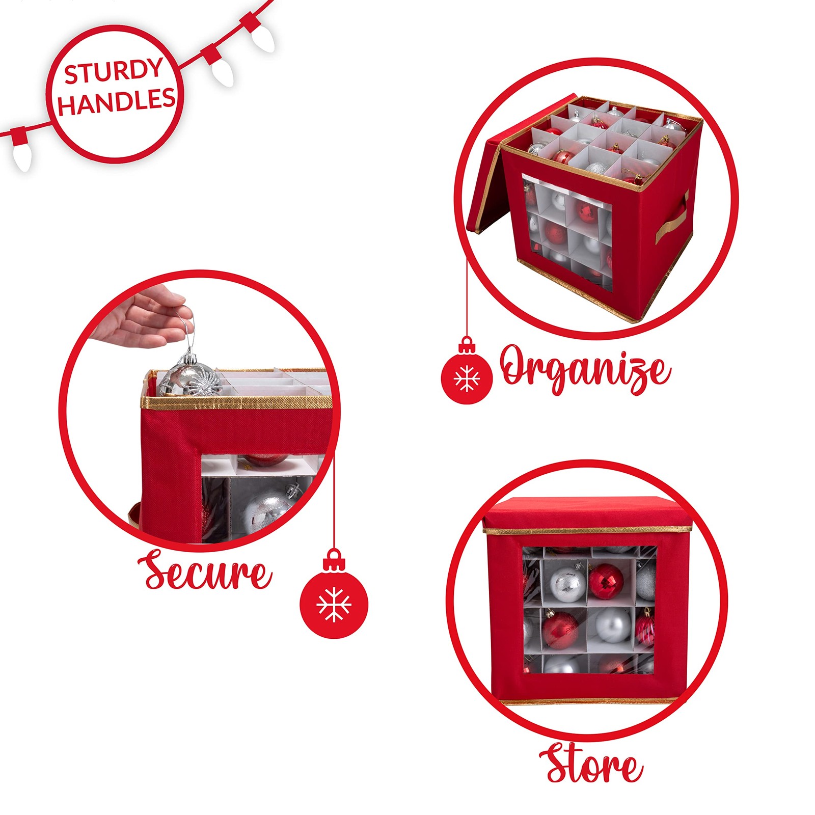 Simplify 64 Count Large Storage Box | Dimensions : 12.01 x 64 Count, Red