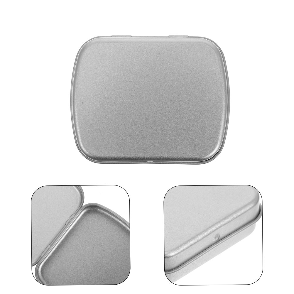 5 Pcs Small Iron Box Jewelry Box Travel 6.00X4.70X1.50CM Silver Color