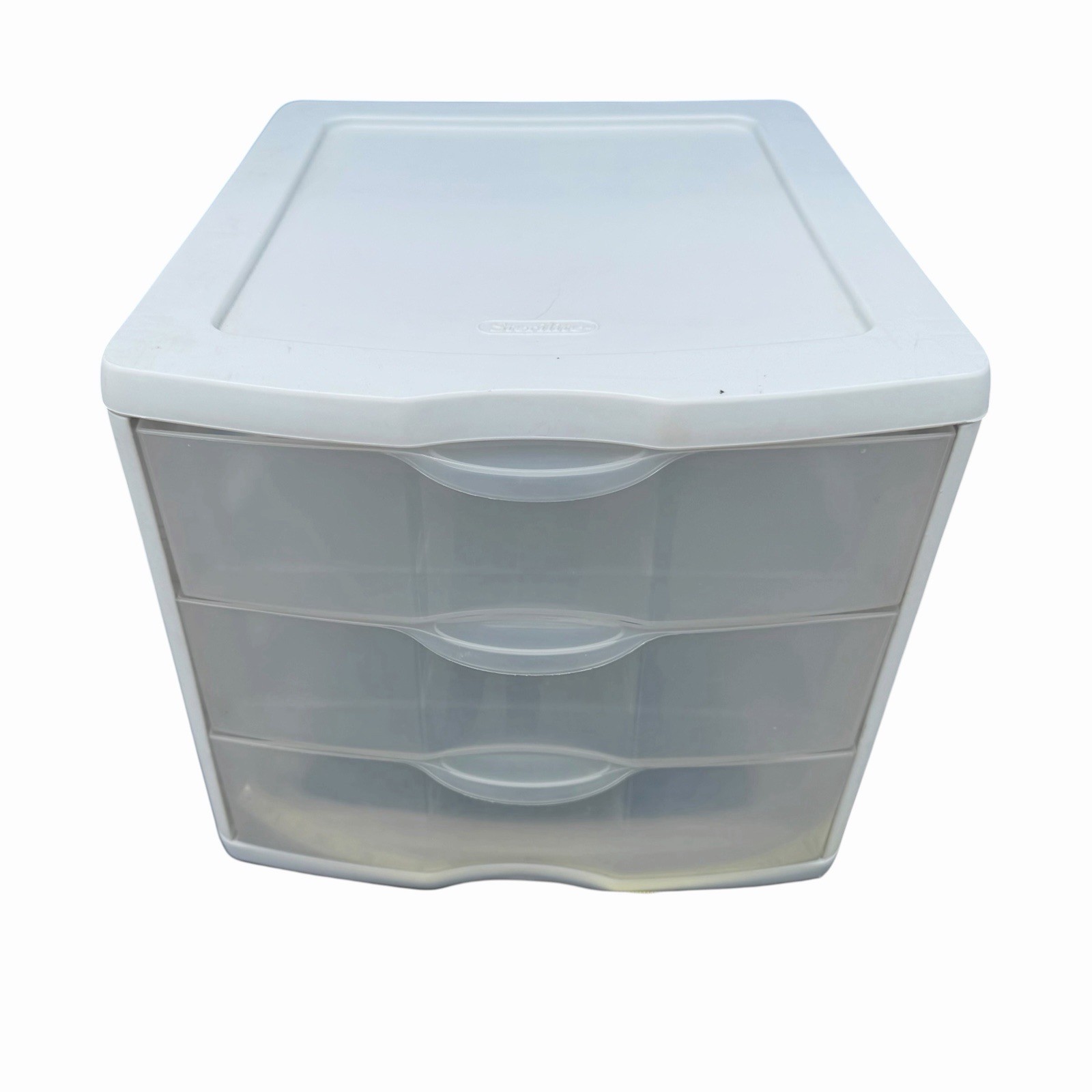 Sterilite 3 Drawer Unit White Plastic ClearView Holds 8.5×11&Prime; Paper Ream