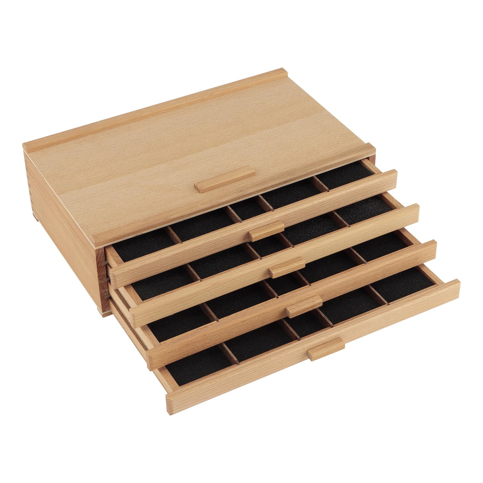 Cezanne Pastel Storage Box, 4-Drawer Wooden Art & Craft Supplies Organizer, B…