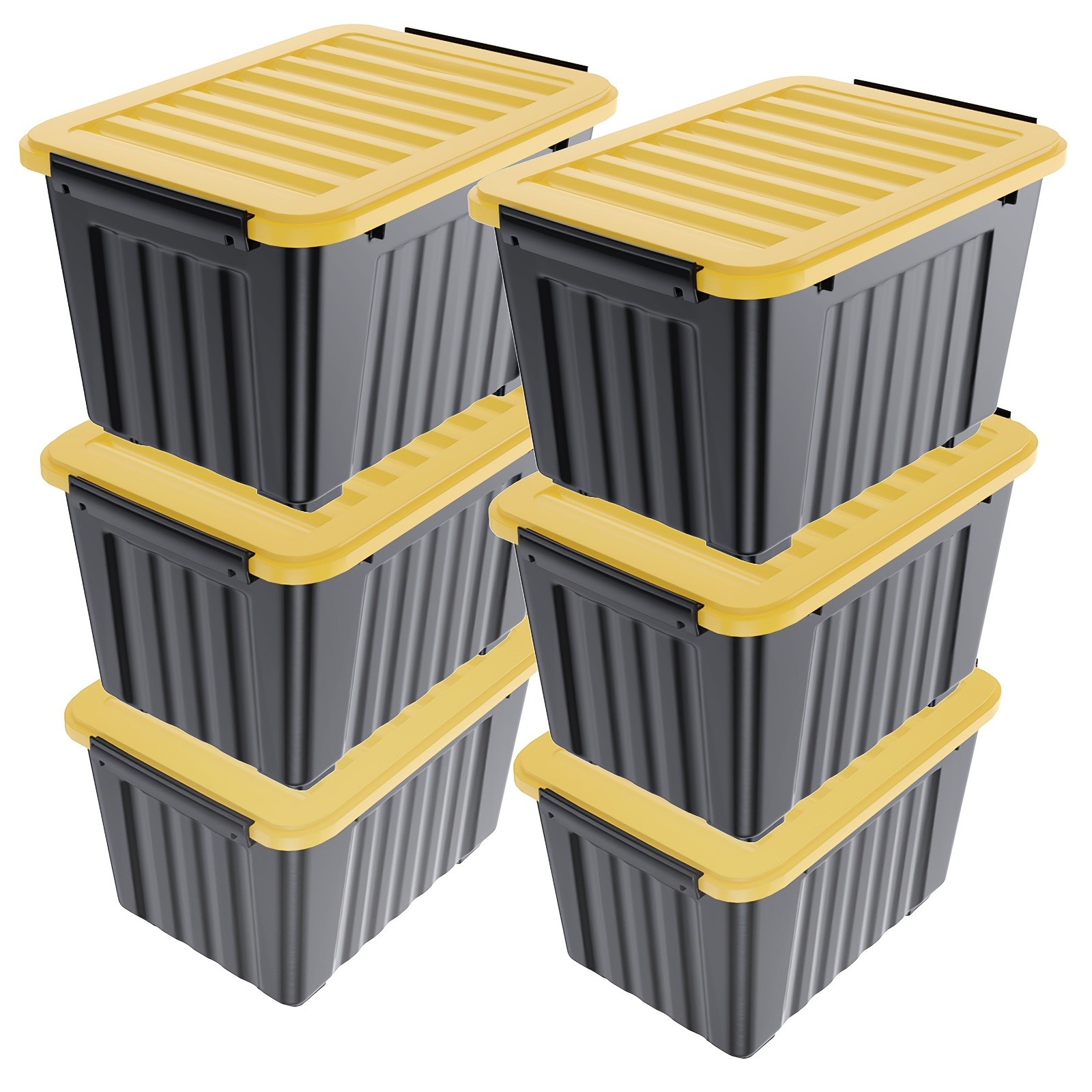 72QT/97QT stackable wheeled storage boxes with lids, suitable for family storage