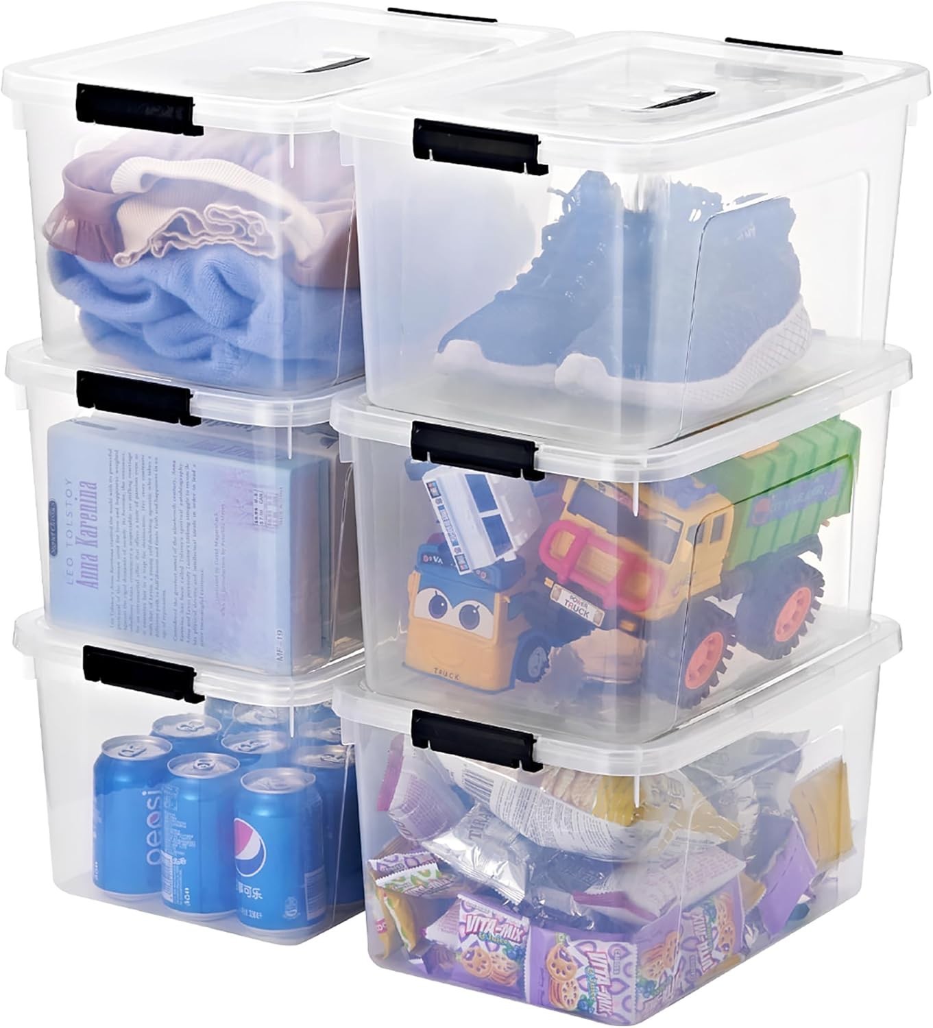 19 Quart Stackable Clear Plastic Storage Bins (6-Pack)
