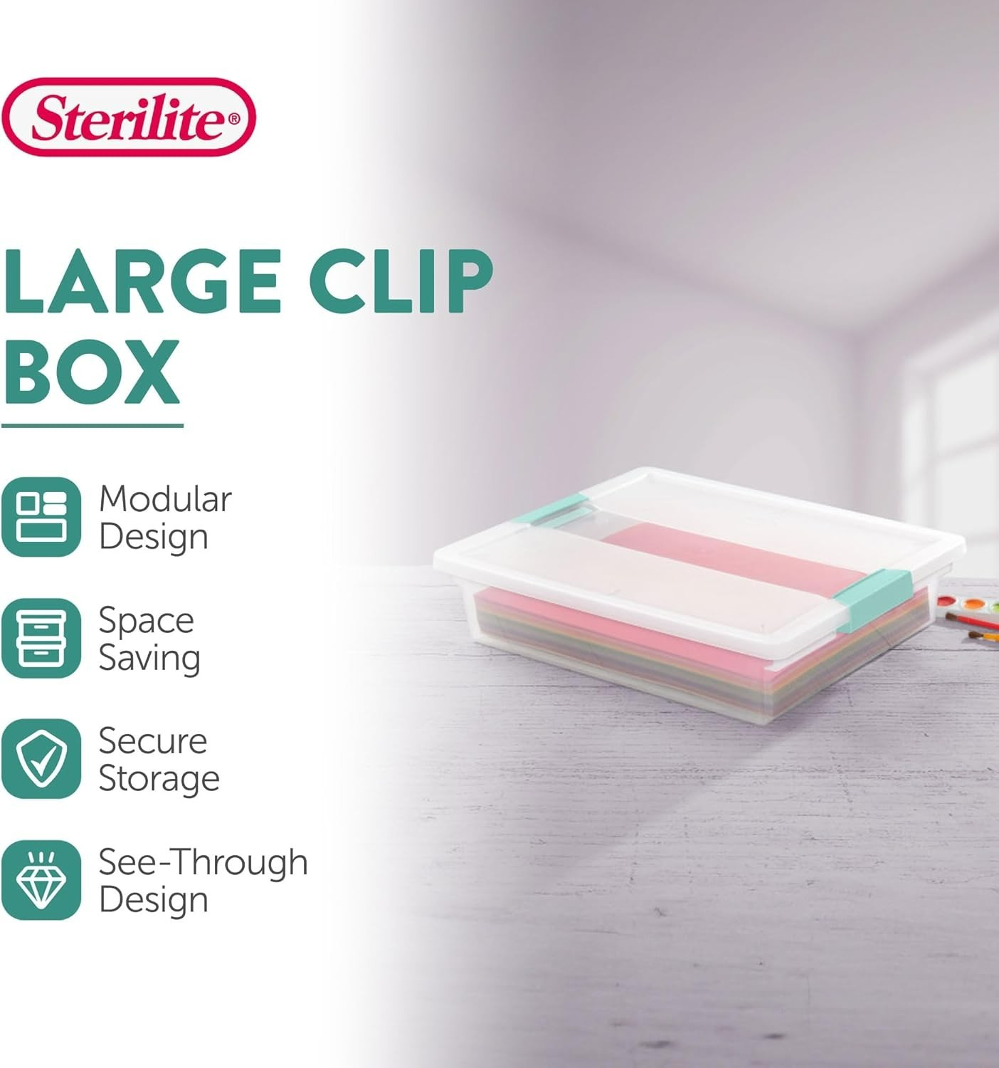 Effortless Storage Solutions: 6-Pack Large Stackable Bins with Latching Lids
