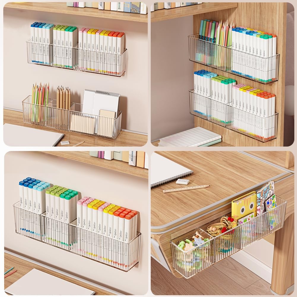 2 Pack Wall Mount Marker Organizer,Art Caddy Floating Makeup Organizer,Clear …