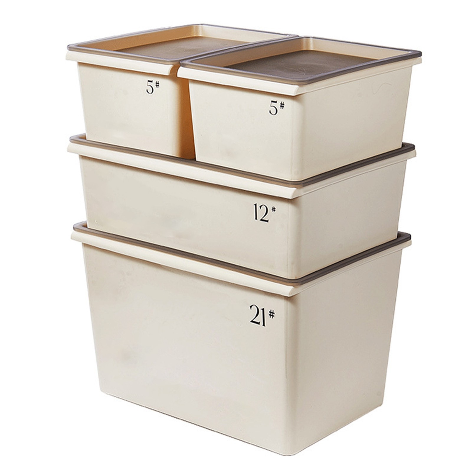 1-Storage Bin Plastic Box With Lid Stackable Organizer For Closet Bedroom