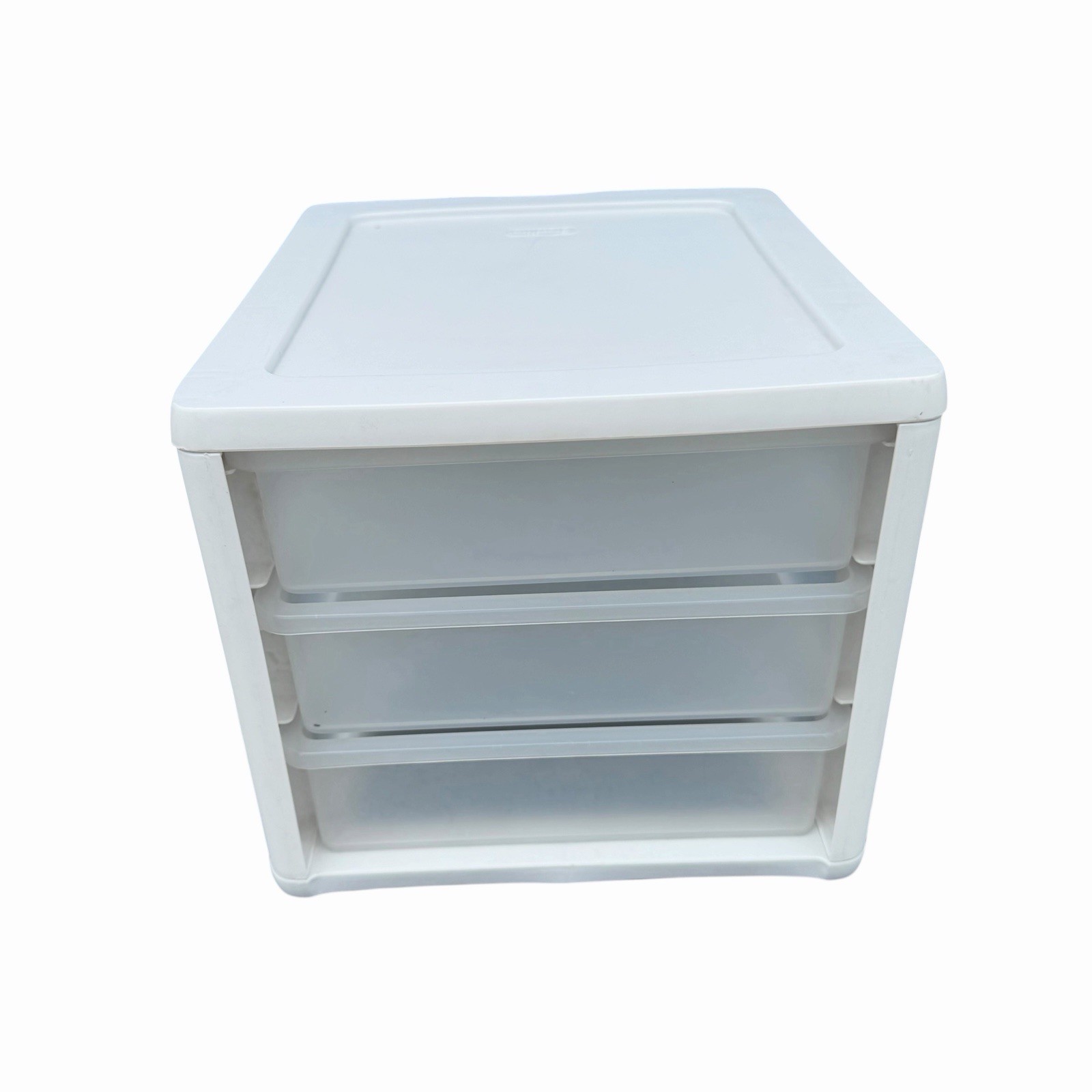 Sterilite 3 Drawer Unit White Plastic ClearView Holds 8.5×11&Prime; Paper Ream