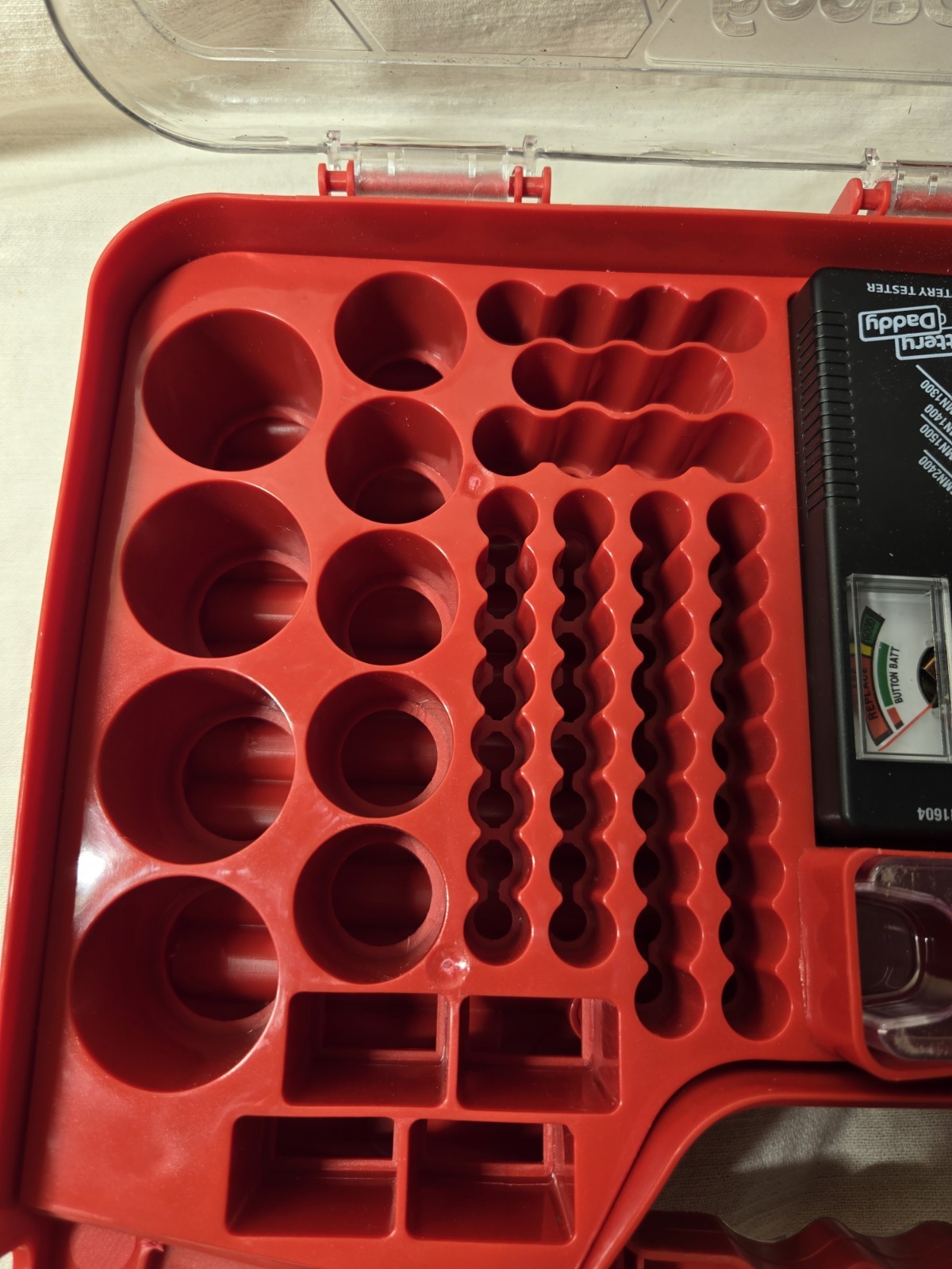 Battery Daddy 180 Storage System Caddy Organizer Built In Tester