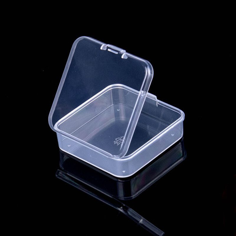 Clear Case Hook Container Plastic Small Mini Earplugs Jewelry Box Square Storage
