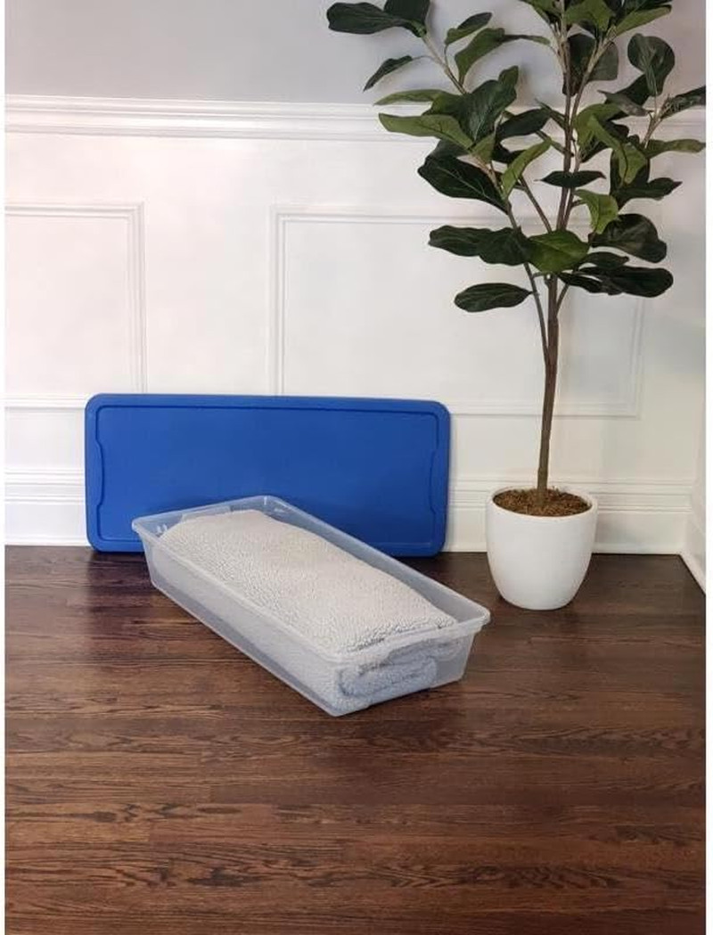 Clear Under Bed Storage Tote – 41Qt Space Saver Container