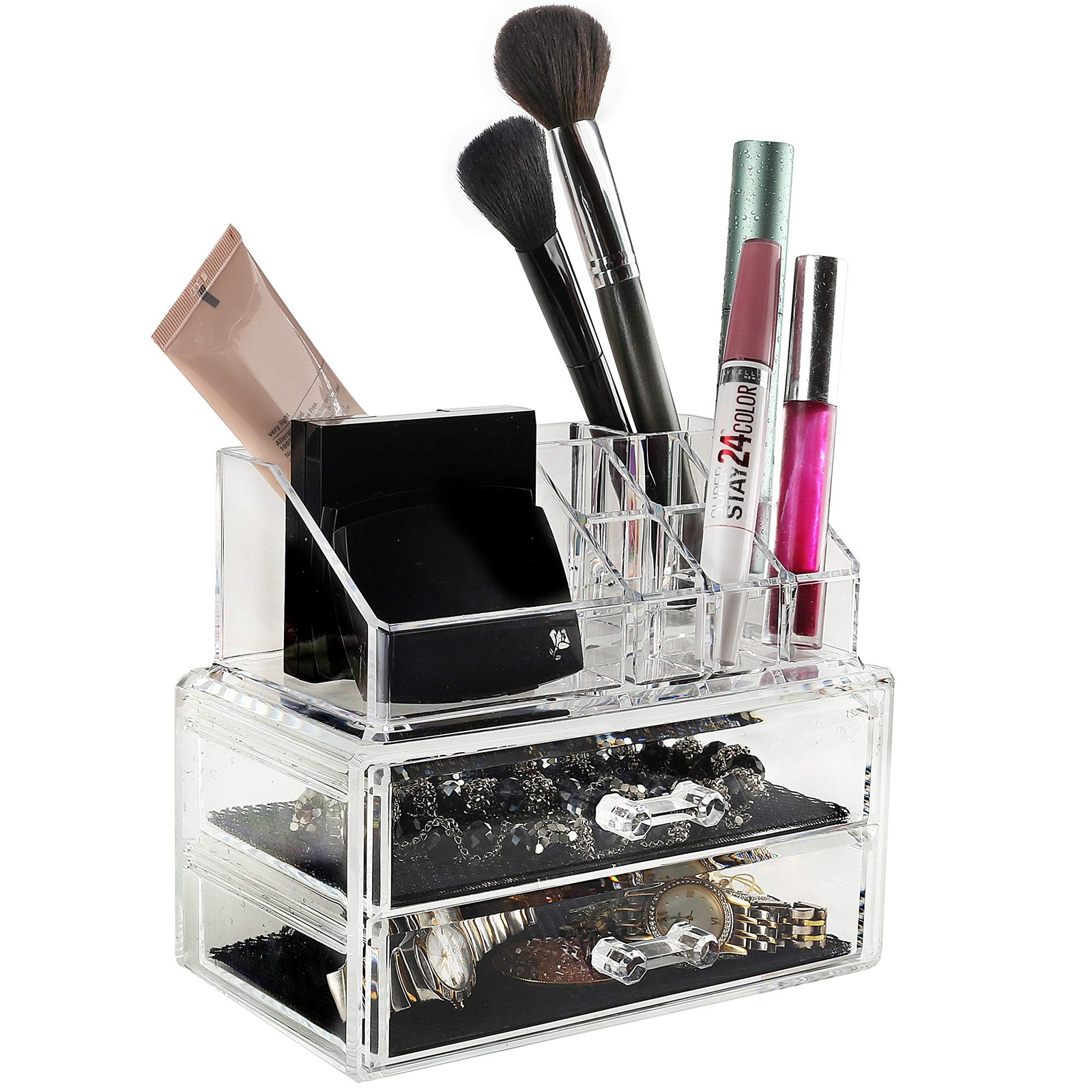 MCB Home Essentials-Acrylic Makeup & Cosmetic Jewelry Organizer Clear