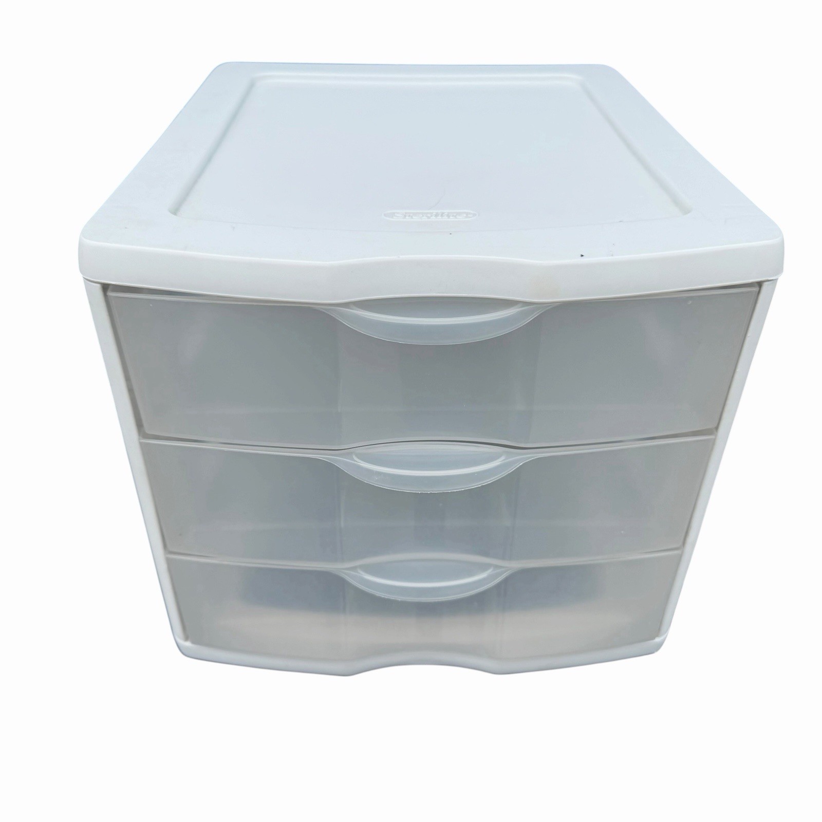 Sterilite 3 Drawer Unit White Plastic ClearView Holds 8.5×11&Prime; Paper Ream