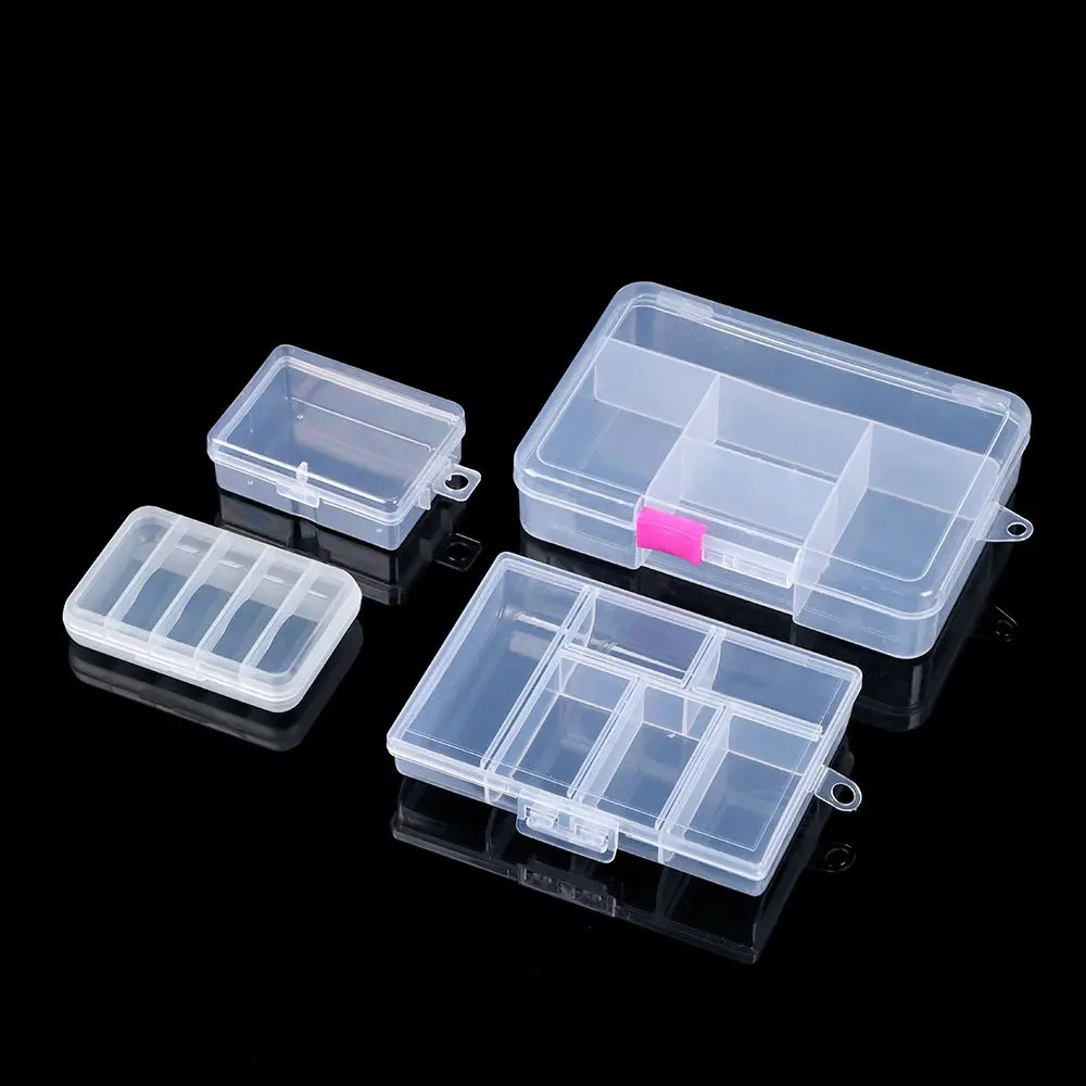 Multi Styles Small Square Clear Plastic Storage Box for Jewelry Diamond Embroide