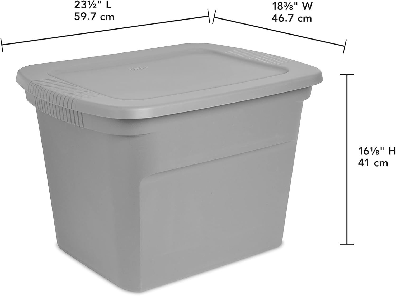 8 Pack Sterilite 18 Gal Storage Tote, Stackable Bin with Lid,Gray Base and Lid