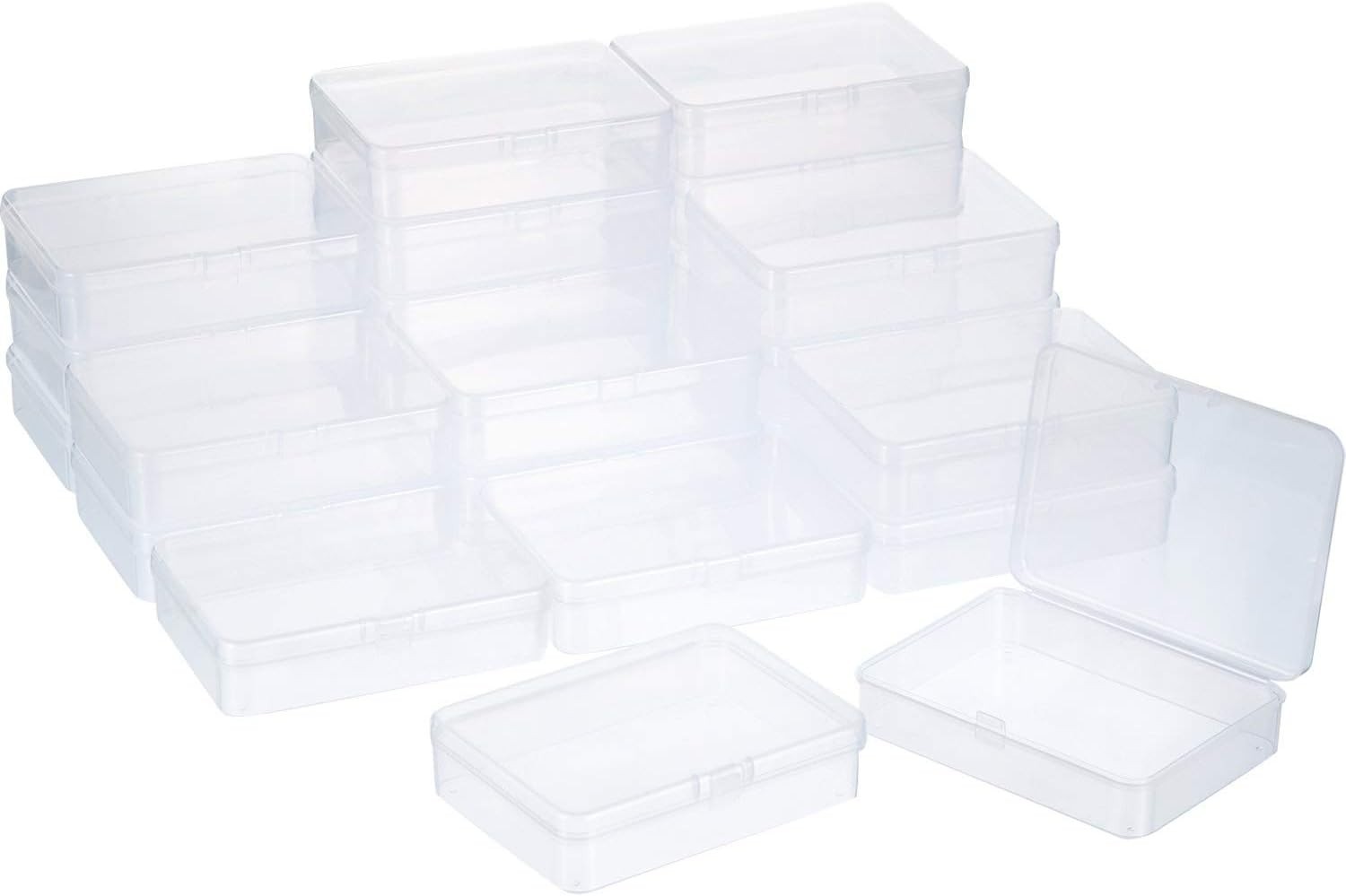 24 Pack Small Rectangular Plastic Storage Containers Lightweight and Durable
