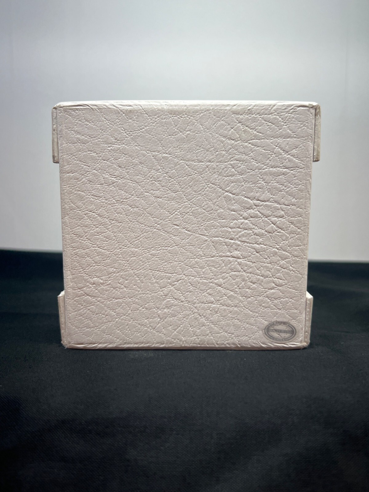 Diesel White Textured Leather Storage Box Only Snap Closure Rivet Detail 4x4x4