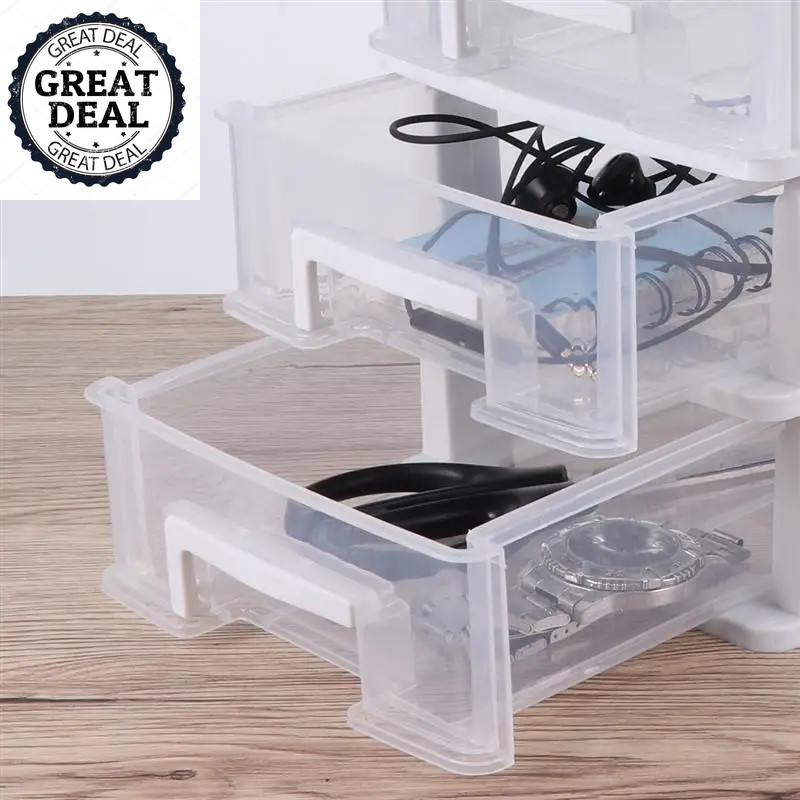 Clear Plastic Storage Cabinet Drawer Closet Storage Case Organizer Storage Box