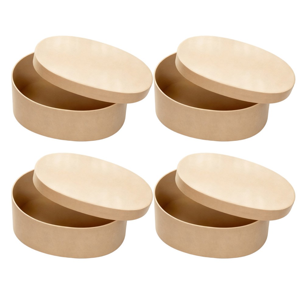 4 Pcs Oval Gift Box Paper Present Boxes Bulk Pressed Flower Storage Kit Gifts