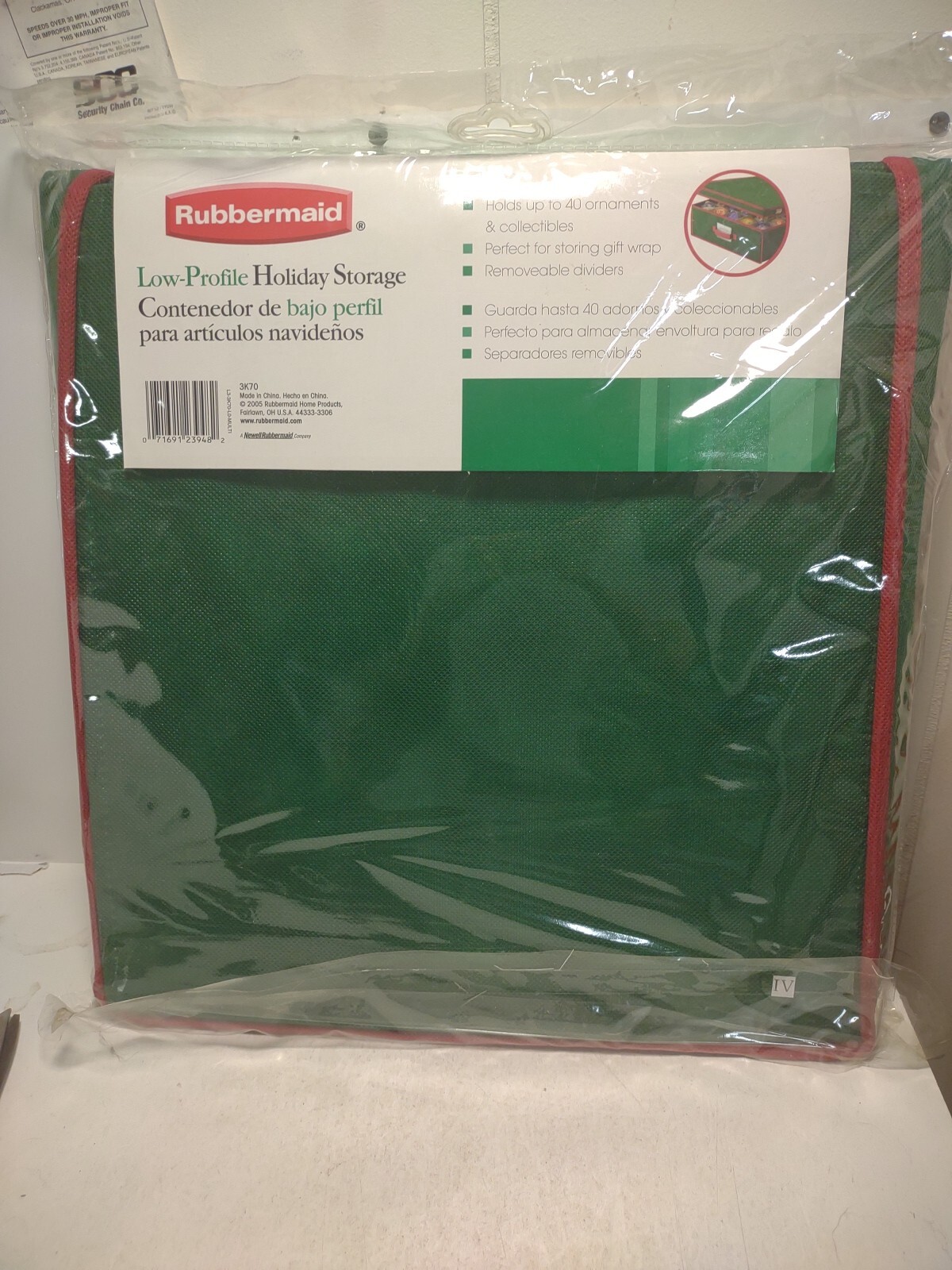 Rubbermaid Low-Profile Holiday Storage Box Ornament Organizer Holds 40 New
