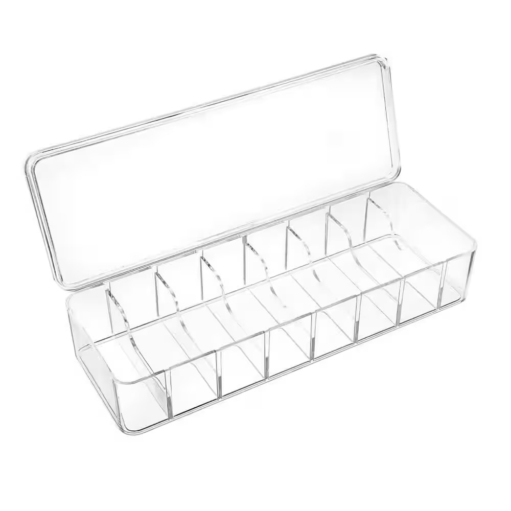 Clear Cord Storage Box with Lid 3-Piece Organizer with 30 Cable Ties and Labels