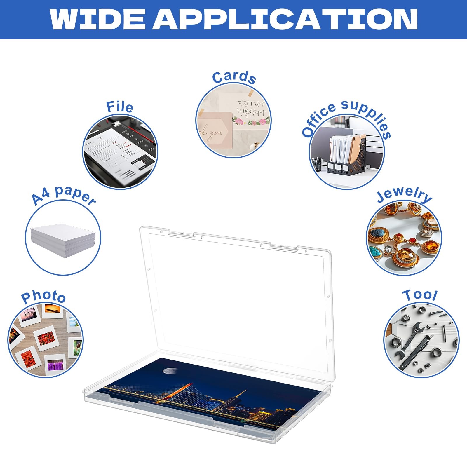 8 Pack Photo Storage Box for 8&Prime; x 10&Prime; Photo, Clear Plastic Scrapbook Paper St…