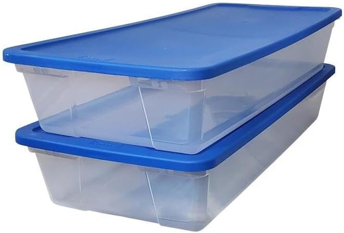 Clear Under Bed Storage Tote – 41Qt Space Saver Container