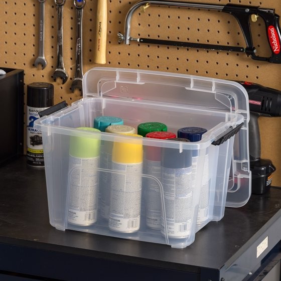 IRIS 20 Qt Stackable Plastic Storage Bins with Lids 6-Pack