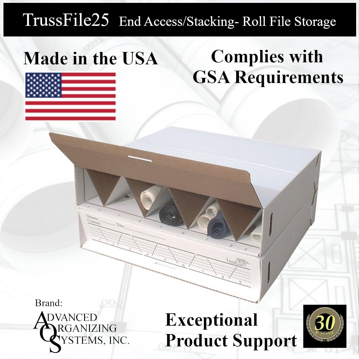 Advanced Organizing Systems – The TrussFile25 up to 24&Prime; (2pack), White