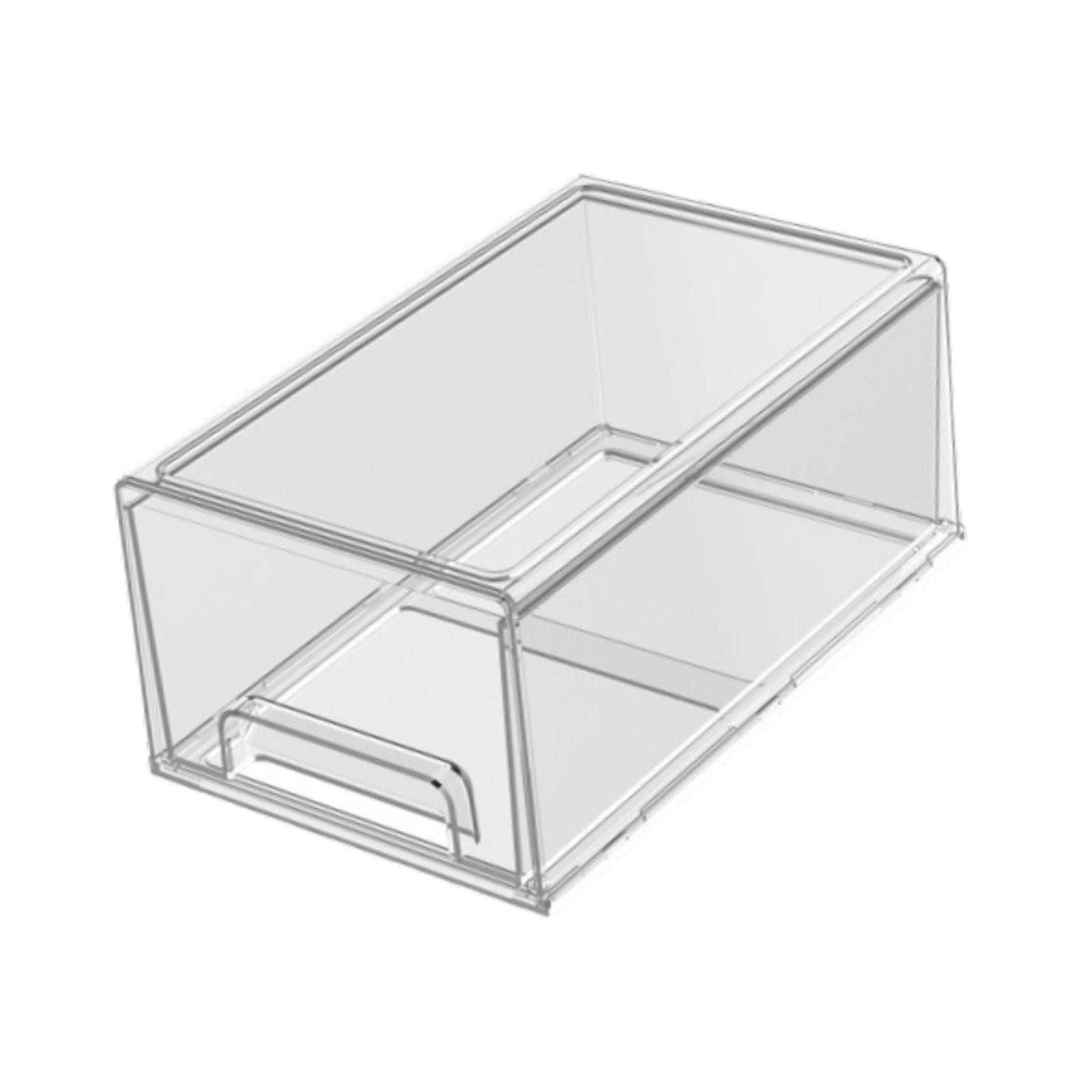 Clear Stackable Storage Drawer Storage Bin with Drawer Organization Multipurpose