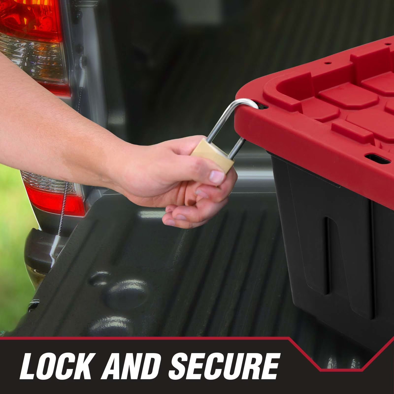 Heavy Duty Storage Bin 27 Gal Stackable Plastic Tote Container Snap Lid Lockable