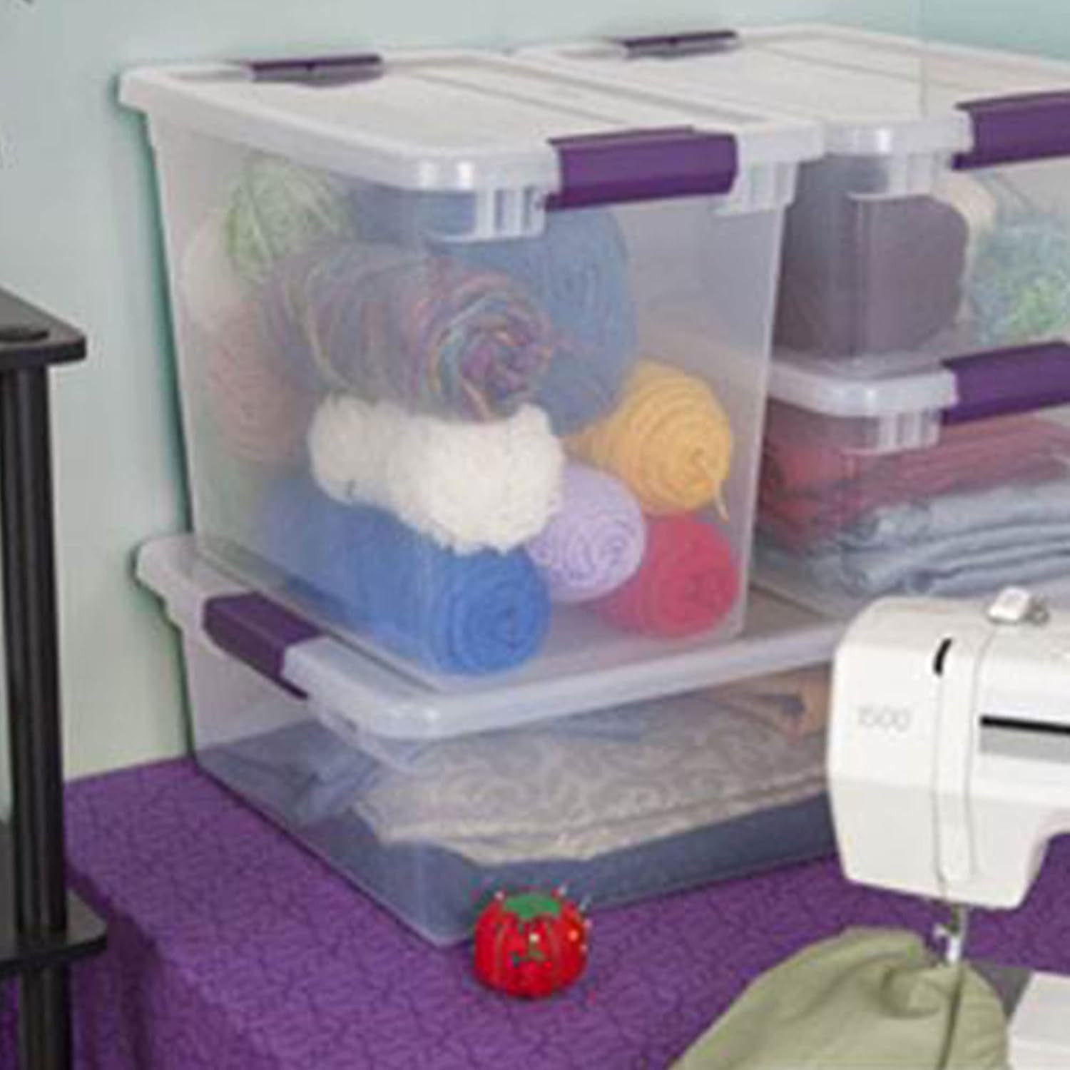 27QT & 15QT Clear Latch Storage Totes, 6 & 12 Pack for Home Organizing