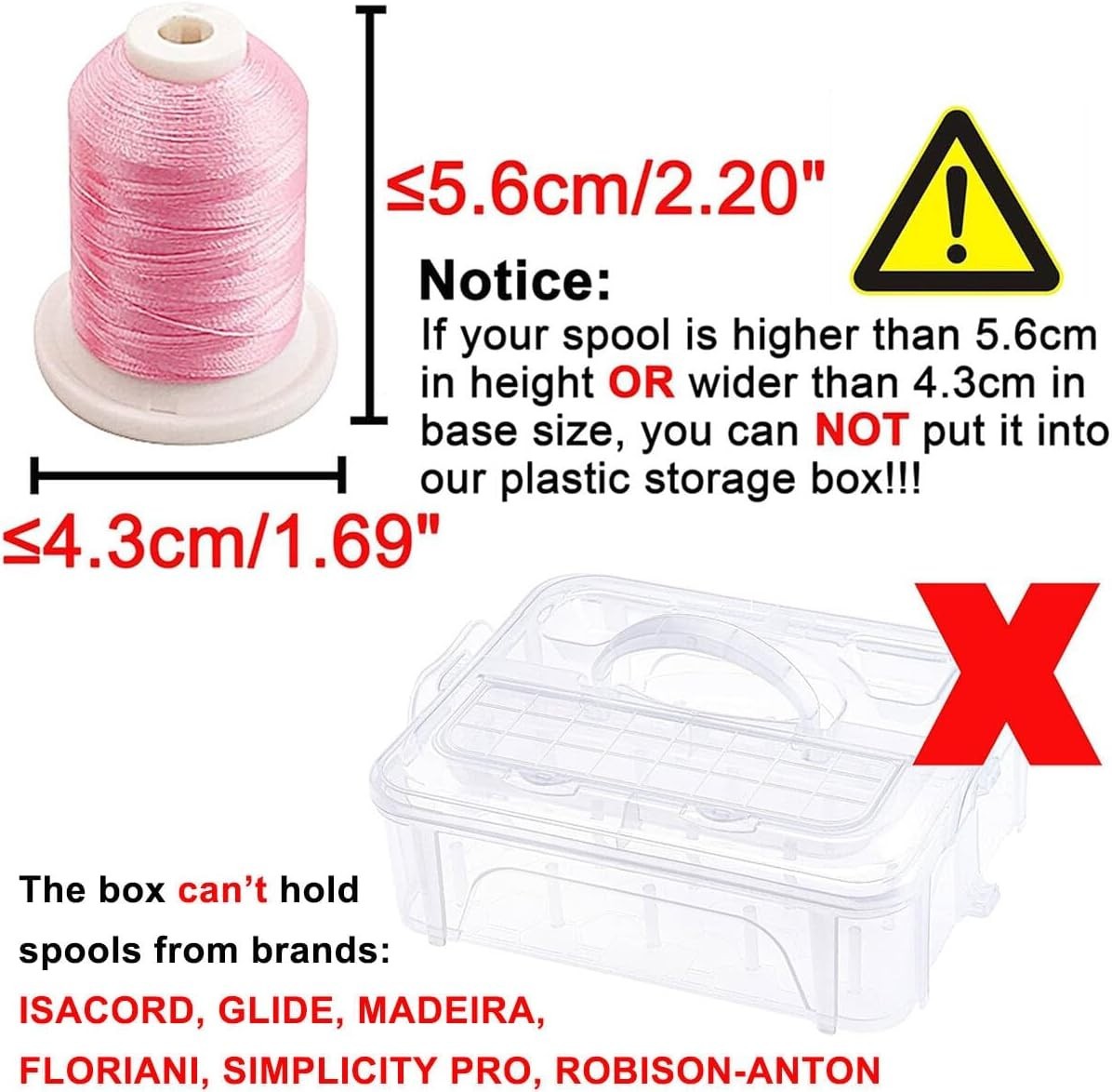 4 Layer Stackable Clear Storage Box Organizer | Holding 80 Spools, to Store H…