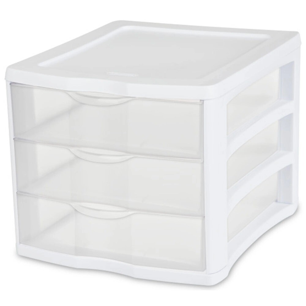 3 Drawer Unit Plastic, White