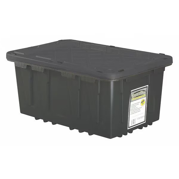 Stack & Nest Storage Tote W/ Lid, 27 gal, 28-1/2 in L x 19-3/4 in W x 14-3/4 in