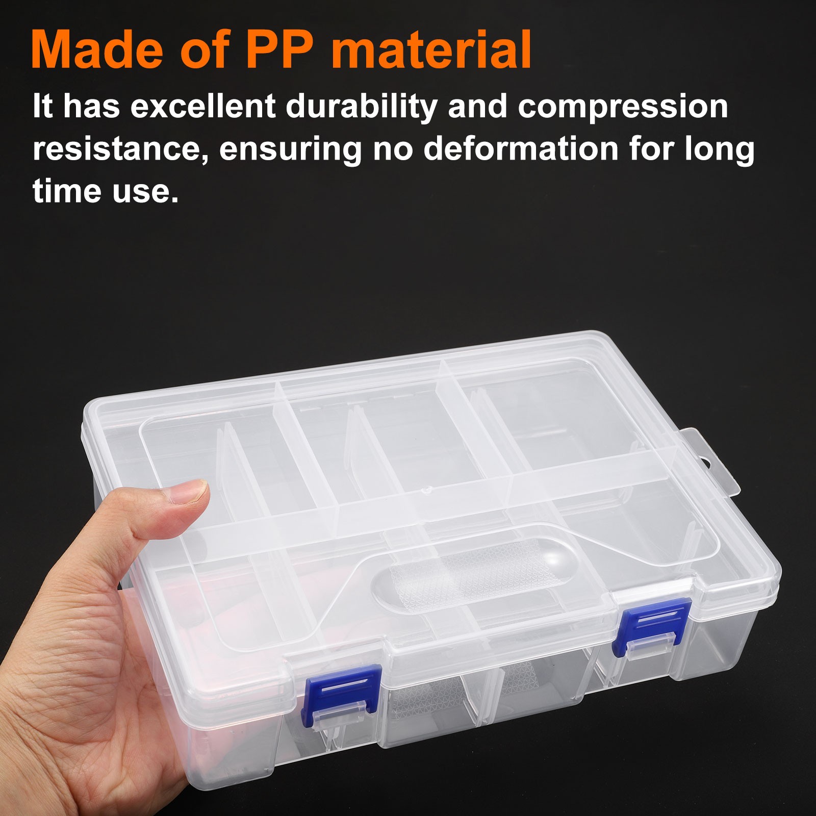 2pcs Component Storage Box 8 Grids PP Double Layer Organizer Box with Driver