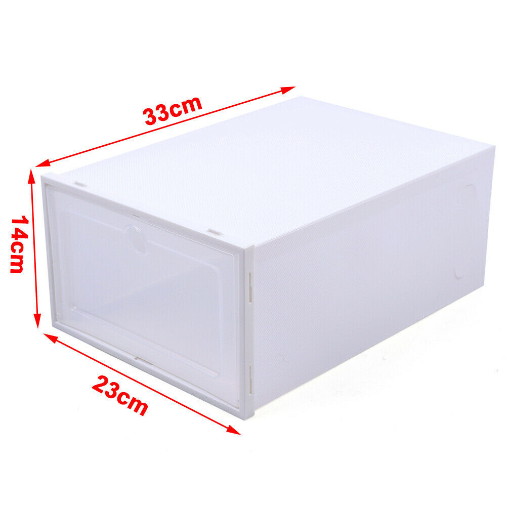 20/24pcs Plastic Shoe Box Kit Foldable Stack Storage Clear Home Organizer Rack